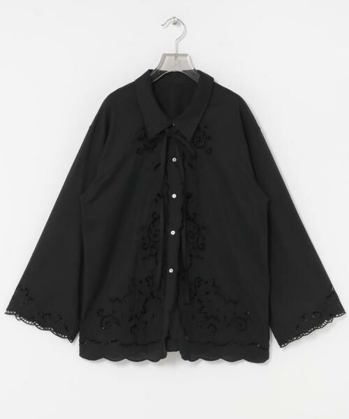 URBAN RESEARCH / アーバンリサーチ シャツ・ブラウス | カットワーク刺繍シャツ（ブラック）