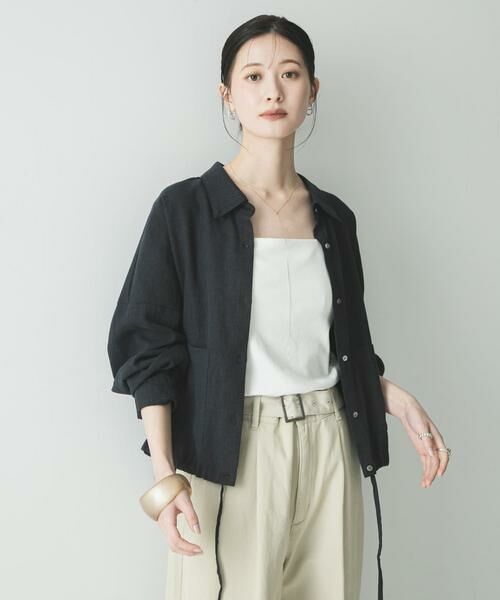 URBAN RESEARCH / アーバンリサーチ シャツ・ブラウス | ラミーレーヨンワイドショートシャツ(ネイビー)