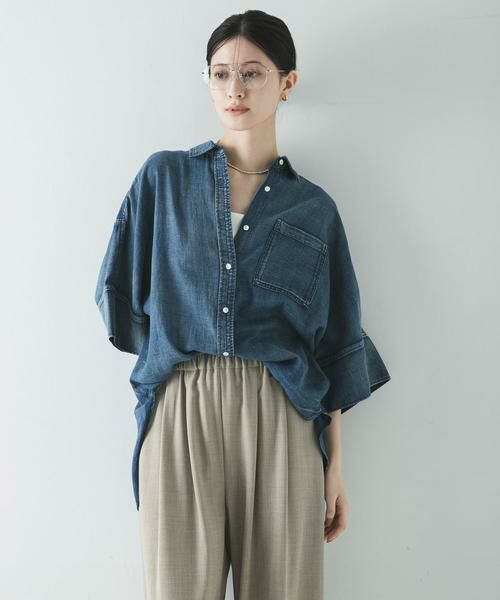 URBAN RESEARCH / アーバンリサーチ シャツ・ブラウス | ハーフスリーブシアーデニムシャツ | 詳細4