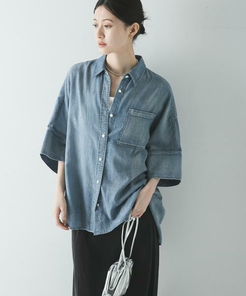URBAN RESEARCH / アーバンリサーチ シャツ・ブラウス | ハーフスリーブシアーデニムシャツ | 詳細14