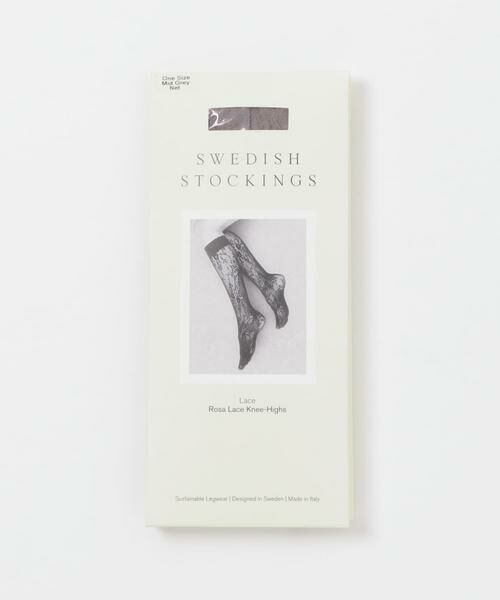 URBAN RESEARCH / アーバンリサーチ ソックス | SWEDISH STOCKINGS　ROSA LACE KNEE HIGHS（グレー系その他）