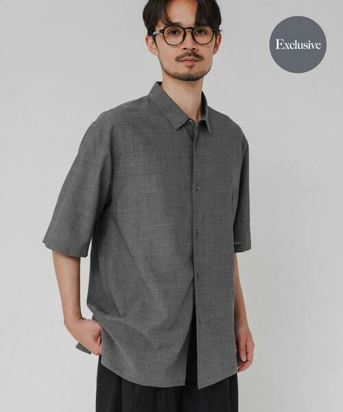 URBAN RESEARCH / アーバンリサーチ シャツ・ブラウス | 『別注』ATON×URBAN RESEARCH　WOOL GAUZE SHORT-SLEEVE SHIRTS（グレー）