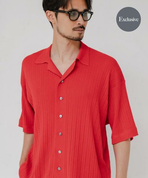 URBAN RESEARCH / アーバンリサーチ シャツ・ブラウス | 『別注』crepuscule×URBAN RESEARCH　WASHI SHORT-SLEEVE SHIRTS（レッド）