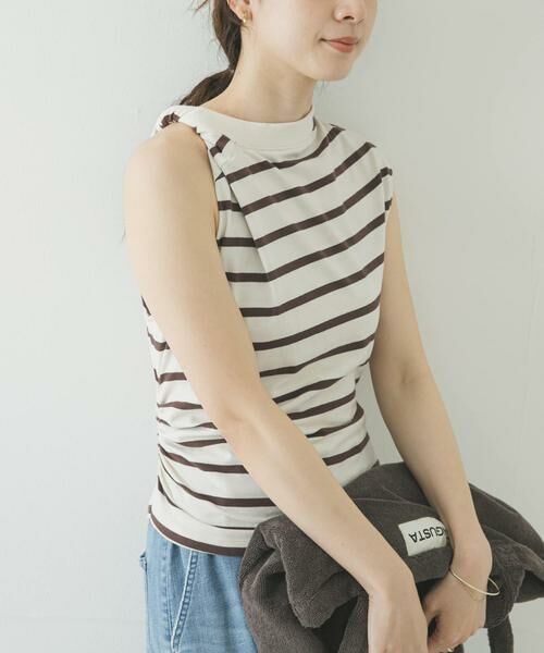 URBAN RESEARCH / アーバンリサーチ Tシャツ | ESTHE　STRIPE TWIST ASYMMETRIC T-SHIRTS | 詳細2