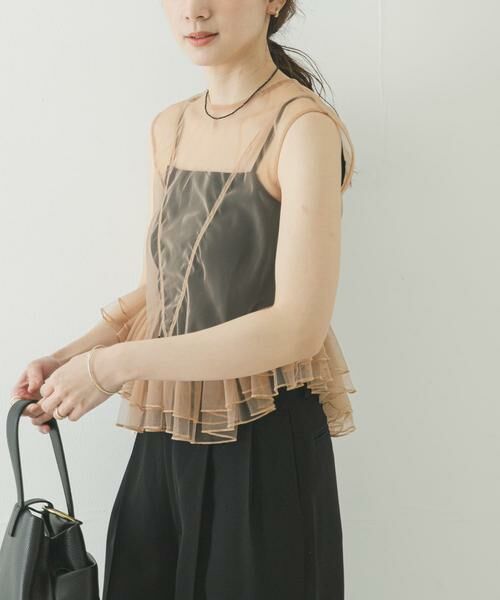 URBAN RESEARCH / アーバンリサーチ シャツ・ブラウス | ESTHE　TULLE PEPLUM RUFFLE TOP | 詳細1