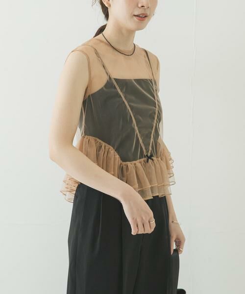 URBAN RESEARCH / アーバンリサーチ シャツ・ブラウス | ESTHE　TULLE PEPLUM RUFFLE TOP | 詳細2