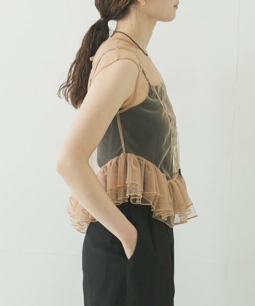 URBAN RESEARCH / アーバンリサーチ シャツ・ブラウス | ESTHE　TULLE PEPLUM RUFFLE TOP | 詳細3