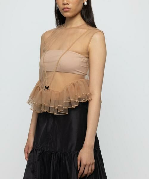 URBAN RESEARCH / アーバンリサーチ シャツ・ブラウス | ESTHE　TULLE PEPLUM RUFFLE TOP | 詳細8