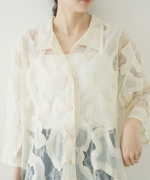 URBAN RESEARCH / アーバンリサーチ シャツ・ブラウス | ESTHE　OVERSIZED SHEER LACE SHIRTS | 詳細6
