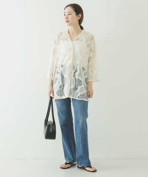 URBAN RESEARCH / アーバンリサーチ シャツ・ブラウス | ESTHE　OVERSIZED SHEER LACE SHIRTS | 詳細10