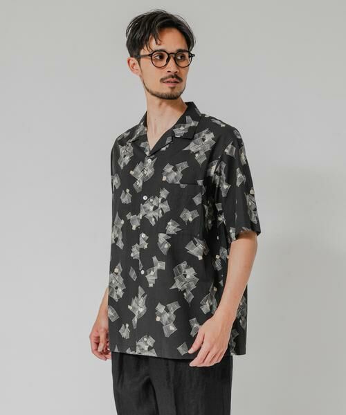 URBAN RESEARCH / アーバンリサーチ シャツ・ブラウス | LONGCHAMP OPEN COLLAR SHIRTS（ブラック）