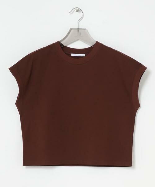 URBAN RESEARCH / アーバンリサーチ Tシャツ | 『UR TECH』スーピマコットンフレンチスリーブカットソー（ブラウン）