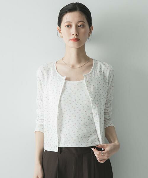 URBAN RESEARCH / アーバンリサーチ カーディガン・ボレロ | 『WEB限定』キャミセットフラワーアイレットレースカーディガン | 詳細14