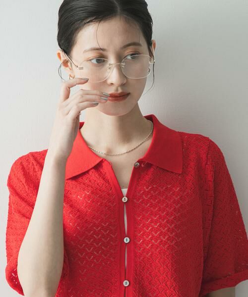 URBAN RESEARCH / アーバンリサーチ ニット・セーター | シャツカラーレースニット | 詳細1