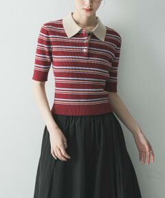 URBAN RESEARCH / アーバンリサーチ ニット・セーター | コットンシルクハーフスリーブポロ衿ニット