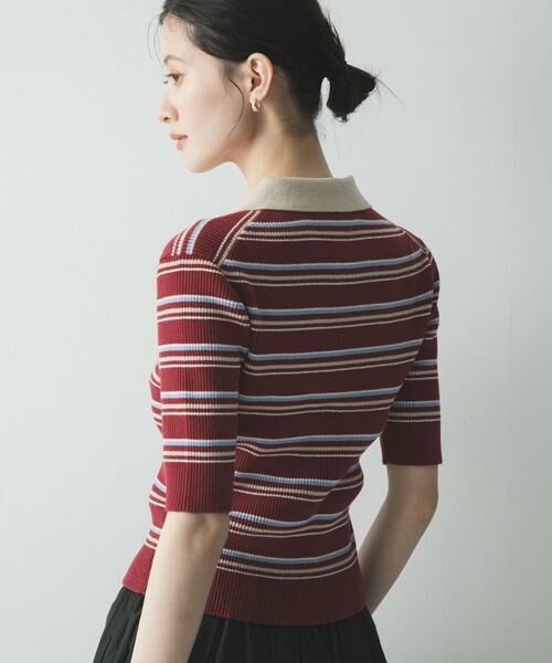 URBAN RESEARCH / アーバンリサーチ ニット・セーター | コットンシルクハーフスリーブポロ衿ニット | 詳細2