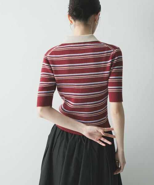 URBAN RESEARCH / アーバンリサーチ ニット・セーター | コットンシルクハーフスリーブポロ衿ニット | 詳細4