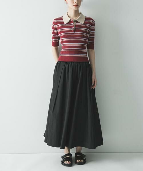 URBAN RESEARCH / アーバンリサーチ ニット・セーター | コットンシルクハーフスリーブポロ衿ニット | 詳細6