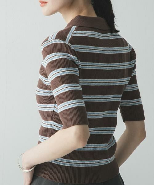 URBAN RESEARCH / アーバンリサーチ ニット・セーター | コットンシルクハーフスリーブポロ衿ニット | 詳細10