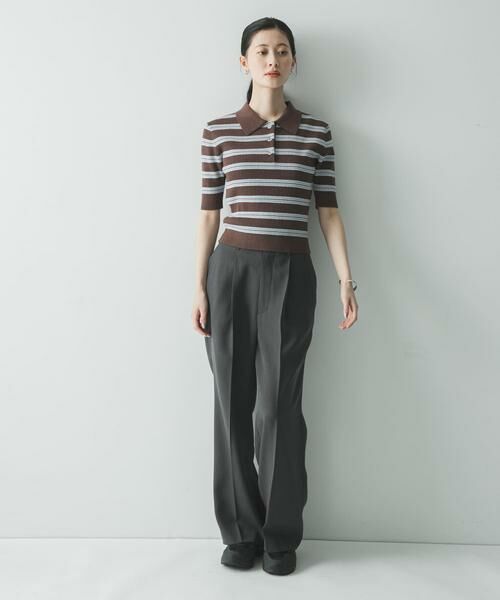 URBAN RESEARCH / アーバンリサーチ ニット・セーター | コットンシルクハーフスリーブポロ衿ニット | 詳細15