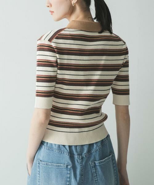 URBAN RESEARCH / アーバンリサーチ ニット・セーター | コットンシルクハーフスリーブポロ衿ニット | 詳細21