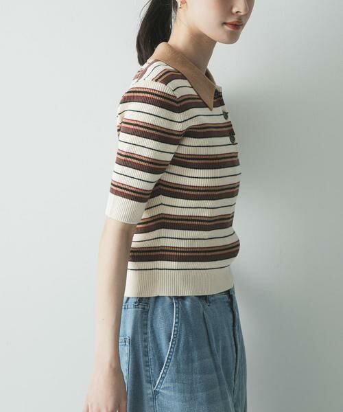 URBAN RESEARCH / アーバンリサーチ ニット・セーター | コットンシルクハーフスリーブポロ衿ニット | 詳細23