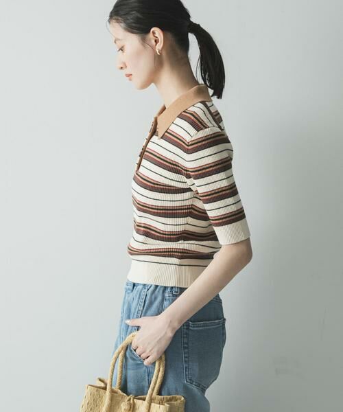 URBAN RESEARCH / アーバンリサーチ ニット・セーター | コットンシルクハーフスリーブポロ衿ニット | 詳細24