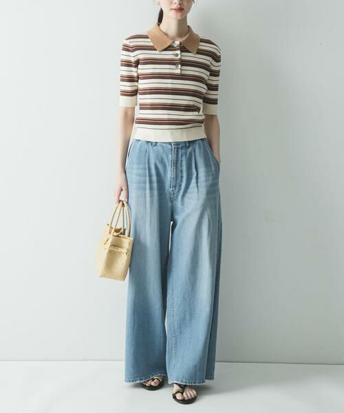 URBAN RESEARCH / アーバンリサーチ ニット・セーター | コットンシルクハーフスリーブポロ衿ニット | 詳細25