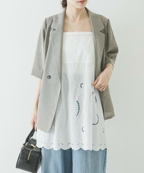 URBAN RESEARCH / アーバンリサーチ キャミソール・チューブトップ | カットワークレースキャミソール（オフホワイト）