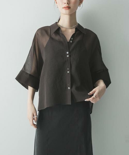 URBAN RESEARCH / アーバンリサーチ シャツ・ブラウス | ハーフスリーブシアーショートシャツ | 詳細2