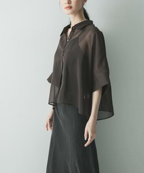 URBAN RESEARCH / アーバンリサーチ シャツ・ブラウス | ハーフスリーブシアーショートシャツ | 詳細3