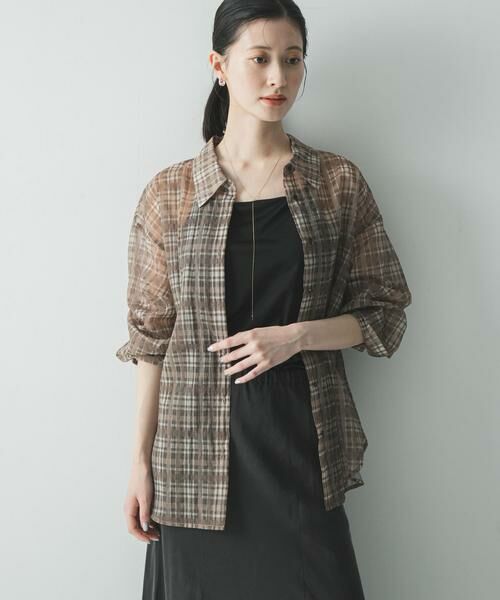 URBAN RESEARCH / アーバンリサーチ シャツ・ブラウス | シアーチェックオーバーシャツ | 詳細3