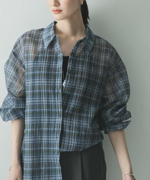 URBAN RESEARCH / アーバンリサーチ シャツ・ブラウス | シアーチェックオーバーシャツ | 詳細12