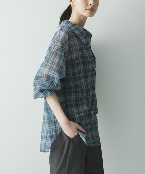 URBAN RESEARCH / アーバンリサーチ シャツ・ブラウス | シアーチェックオーバーシャツ | 詳細14