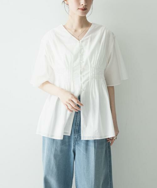 URBAN RESEARCH / アーバンリサーチ シャツ・ブラウス | コットンボイルタックデザインブラウス（オフホワイト）