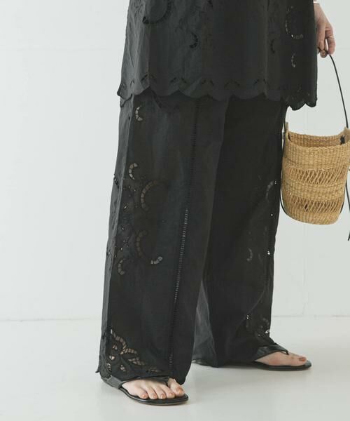 URBAN RESEARCH / アーバンリサーチ その他パンツ | カットワークレースイージーパンツ（ブラック）