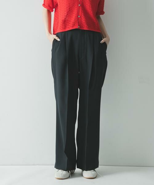 URBAN RESEARCH / アーバンリサーチ その他パンツ | ダブルクロスキュプラストレートパンツ（ネイビー）