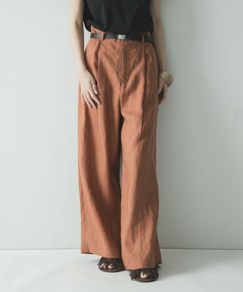 URBAN RESEARCH / アーバンリサーチ その他パンツ | 『3サイズ展開』リネンイージーワイドスラックス（ブラウン系その他）