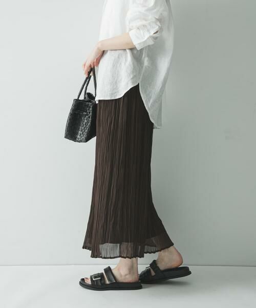 URBAN RESEARCH / アーバンリサーチ スカート | シアープリーツイージースカート（ブラウン）