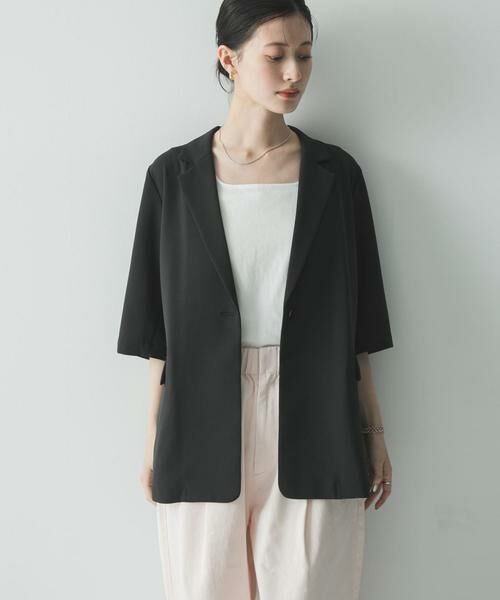 URBAN RESEARCH / アーバンリサーチ その他アウター | 『UR TECH DRYLUXE』ハーフスリーブジャケット（ブラック）