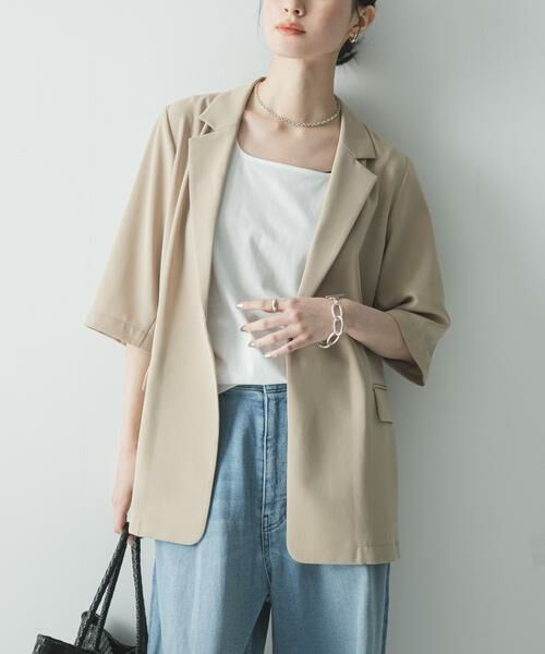 URBAN RESEARCH / アーバンリサーチ その他アウター | 『UR TECH DRYLUXE』ハーフスリーブジャケット（ベージュ）