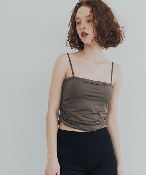 URBAN RESEARCH / アーバンリサーチ 水着・スイムグッズ | Swim URBAN RESEARCH　スイム サイドギャザーブラトップ（ブラウン）