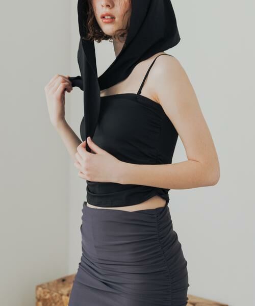 URBAN RESEARCH / アーバンリサーチ 水着・スイムグッズ | Swim URBAN RESEARCH　スイム サイドギャザーブラトップ（ブラック）