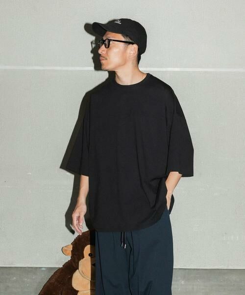 URBAN RESEARCH / アーバンリサーチ Tシャツ | Wide Dad　BREEZY TECH SHORT-SLEEVE T-SHIRTS（ブラック）