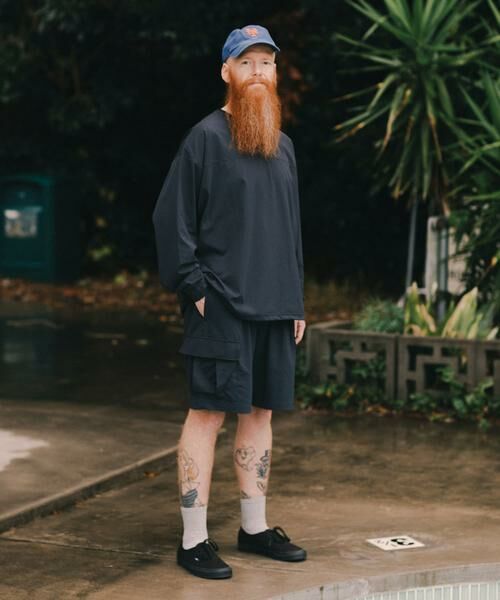 URBAN RESEARCH / アーバンリサーチ ショート・ハーフ・半端丈パンツ | Wide Dad　BREEZY TECH CARGO SHORTS（ネイビー）