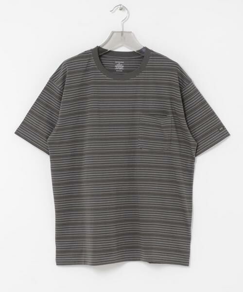 URBAN RESEARCH / アーバンリサーチ Tシャツ | ANOTHER OFFICE　O.MULTI STRIPE POCKET T-SHIRTS（ブラウン系その他）