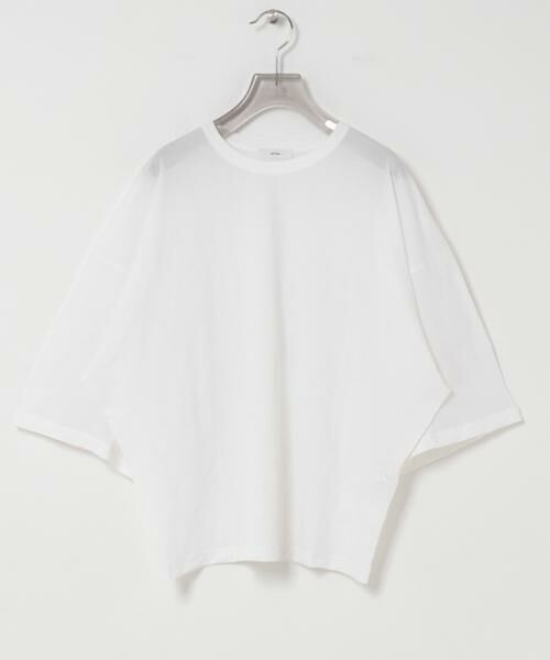 URBAN RESEARCH / アーバンリサーチ Tシャツ | ATON　WIDE SLEEVE T-SHIRTS（ホワイト）