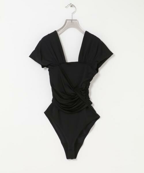 URBAN RESEARCH / アーバンリサーチ その他トップス | GANNI　SHINY DRAPED BODYSUIT（ブラック）
