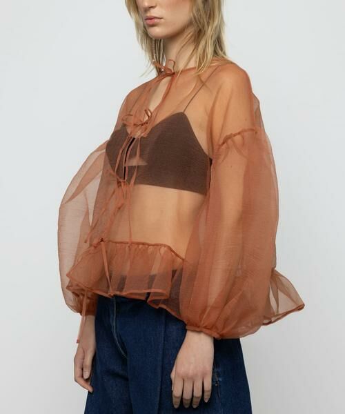 URBAN RESEARCH / アーバンリサーチ シャツ・ブラウス | ESTHE　VOLUME ORGANZA BOW TOP | 詳細1