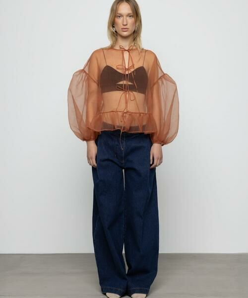 URBAN RESEARCH / アーバンリサーチ シャツ・ブラウス | ESTHE　VOLUME ORGANZA BOW TOP | 詳細3